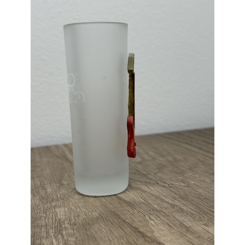 Frosted Tall Shot Glass‎ with 3D Red Electric Guitar Relief Music Barware - Picture 4 of 6